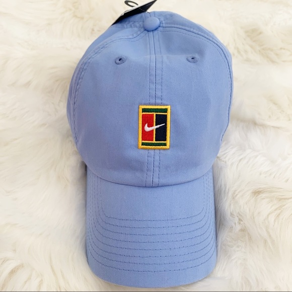 ✔️ NIKE Tennis Hat Heritage Cap New Baby Blue Pink - Picture 2 of 5